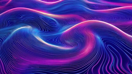 Obraz premium Abstract Wave Lines of Neon Colors