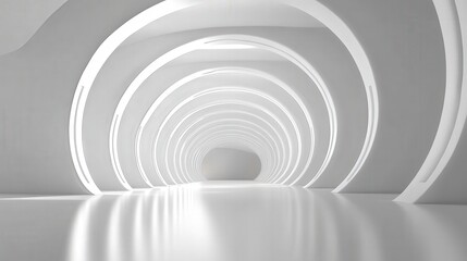 Abstract Architectural White Tunnel
