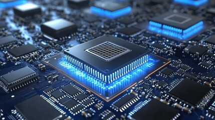 Obraz premium Modern Computer Chip Technology
