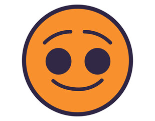 Happy Bright Orange yellow smiley face icon with joyful expression Emoji