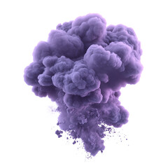Fototapeta premium Purple smoke explosion isolated on transparent background high quality PNG