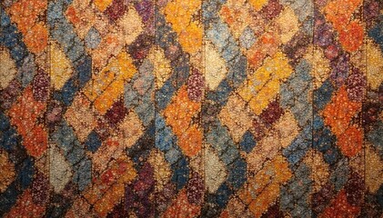 Geometric tapestry pattern, muted earth tones, subtle texture, repeat, modern, beige