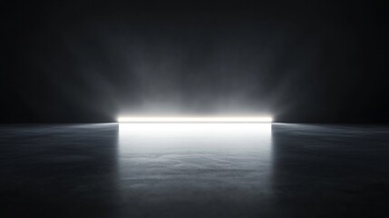 Fototapeta premium Illuminated panel in a dark setting, creating a dramatic atmosphere, perfect for showcasing text or graphics.