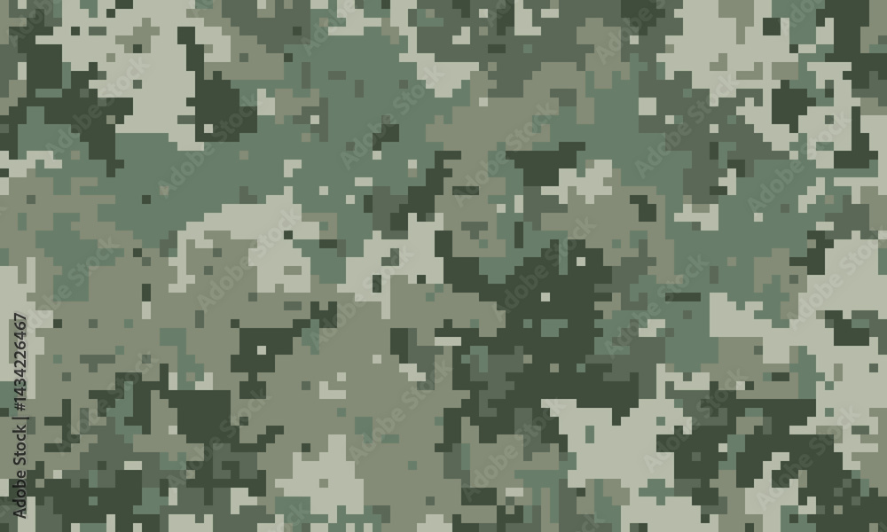 Aufkleber abstract digital camouflage pattern. versatile pixelated design in muted greens and greys ideal for 