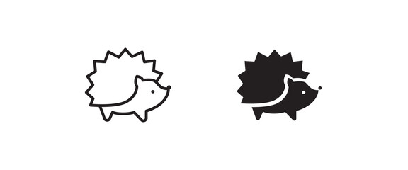 hedgehog icon button, vector, sign, symbol, logo, illustration, editable stroke, flat design style isolated on white