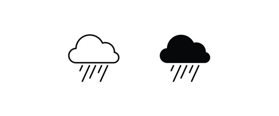 weather , Raining , Hard Rain icon button, vector, sign, symbol, logo, illustration, editable stroke, flat design style isolated on white