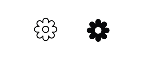 flower icons button, vector, sign, symbol, logo, illustration, editable stroke, flat design style isolated on white
