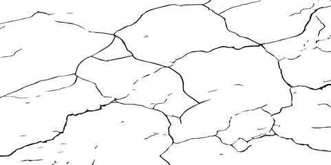 Transparent Background Vector Texture of Grunge Cracks and Fractured Earth – Realistic Dry Soil Pattern with Rough Distressed Overlay for Creative Use
