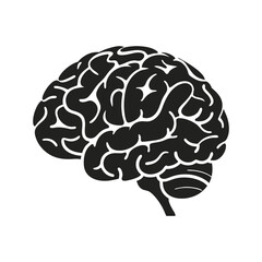 stylized human brain illustration with bold lines