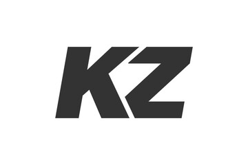 KZ Techno Editable Font Logo For Corporate Branding. Bold, Futuristic Design With Unique Typographic Ideas. Minimal Custom Type And Dynamic Letter