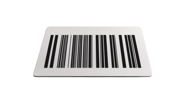 High-resolution image of a single event barcode, centered on white background with no other objects --ar 16:9