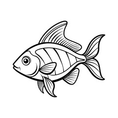 Outline of a Platy Fish Vector