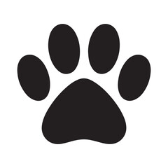 Paw Print Icon Flat Line Art