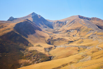 Fototapeta premium Mountain landscape. Autumn colors of the forest. The Caucasus Mountains