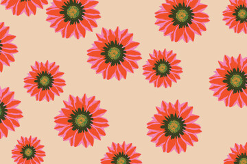 Exotic hand drawn flowers. concept of seamless patterns with floral for fabric, textiles, clothing, wrapping paper, cover, banner, home decor, abstract backgrounds