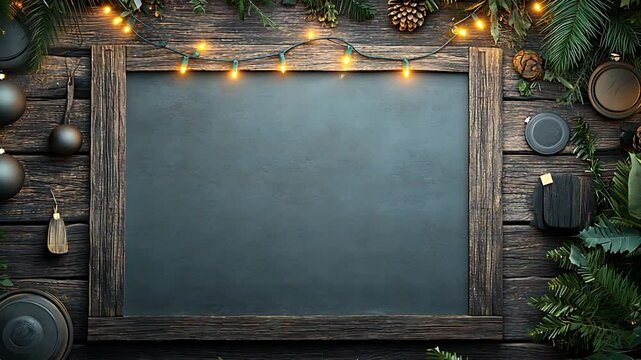 Rustic Christmas chalkboard display