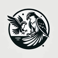 Hawk Teaching Her Chick to Fly