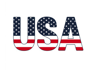 the word usa written in the colors of the usa flag