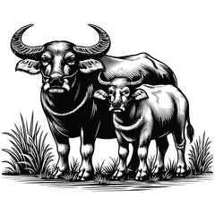Domestic water buffalo vector