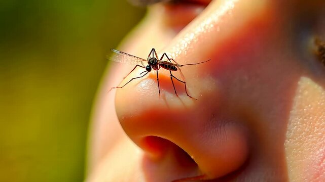 Mosquito, insect bite, disease spread. Vector control. Skin swells from mosquito bite. Diseases transmit through mosquito saliva. Insecticides reduce mosquito populations.