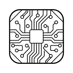 Outline of a PCB Printed Circuit Board Vector