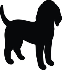 Simple and cute silhouette of Blood Hound standing