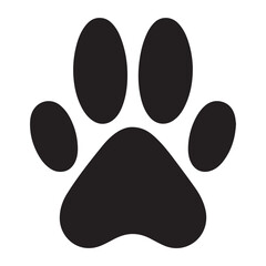 Paw Print Icon Flat Line Art