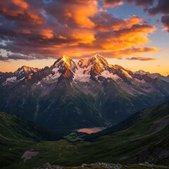 sunset over the mountains