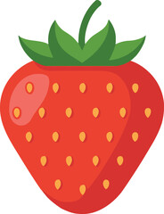 Flat Icon of a Vibrant Red Strawberry