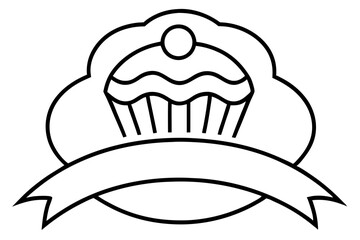 A delightful vector illustration of a sweet chocolate birthday cake and a cream-topped cupcake, perfect for any celebration