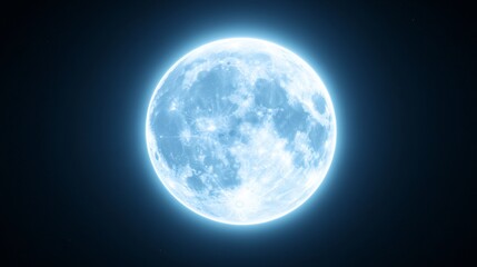 Fototapeta premium Bright full moon glowing in dark sky, celestial beauty illuminating night, evokes tranquility and wonder, ideal for meditation.