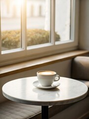 Fototapeta premium Savoring moments coffee break at your cozy nook engaging blog post on creating a relaxed atmosphere for serenity in every sip