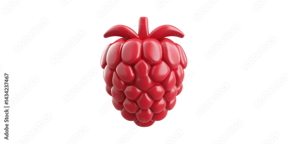 Poster 3d of raspberry icon. symbol of technology, innovation, and digital design isolated on transparent b