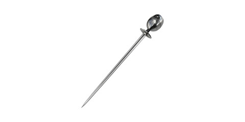 Stainless Steel Skewer For Grilling And Cooking. Essential Bbq Tool For Meat And Vegetables Isolated On Transparent Background