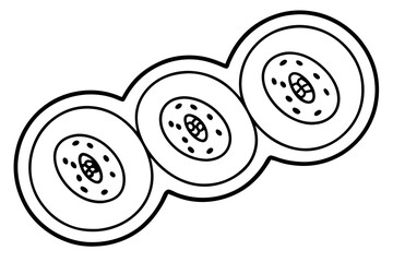 A funny set of round vector eggs, a food illustration collection