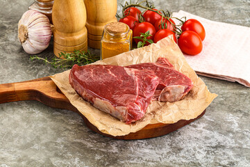 Raw marble uncooked beef steak