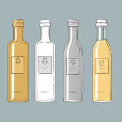 set of bottles cartoon vector illustration