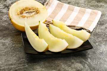 Sweet juicy ripe melon slices