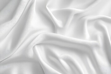 Obraz premium Smooth, pristine white fabric draped in soft folds.