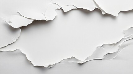 Crumpled white paper texture, abstract background with soft shadows and smooth gradients, suitable for creative design projects.