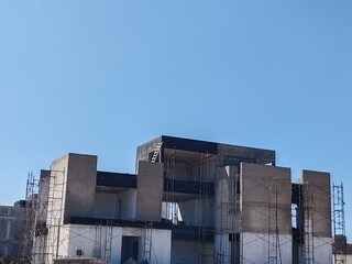 Under construction House or Villa's,Villa's with Concreate Block or bricks,Exterior view of 02...