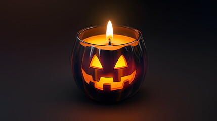 Jack O'Lantern Candle: A warm, inviting glow emanates from a carved pumpkin-shaped candle holder, casting an enchanting ambiance perfect for Halloween celebrations.