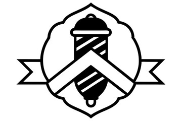 Black and white ice cream cone cartoon vector art icon