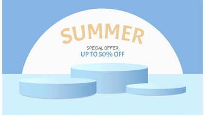 Summer background, podiums for your products