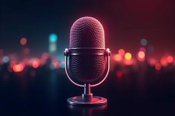 Abstract Microphone Design with Colorful Blurred Light Effects