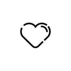  Heart outline icon vector isolated