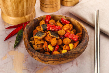 Japanese snack - Chili mame arare cracker