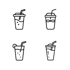 Four Juice bottle Icon set. Logo for Juice business. 
