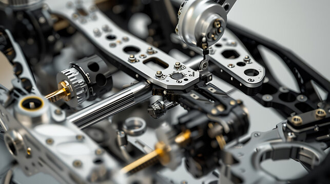 A robotic arm in a high tech lab, assembling parts for robots used in autonomous bioengineering systems, Bio-tech style