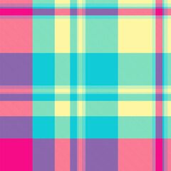 Row background textile vector, proud fabric check texture. 30s tartan pattern seamless plaid in cyan and yellow colors.
